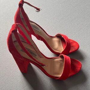 Steve Madden Vibrant Red Suede Heels